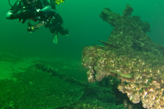 Stern of the Cornwall wreck.