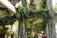 Bomb damage of the former command center on Etten Island, Chuuk (Truk) Lagoon.