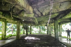 Bomb damage of the former command center on Etten Island, Chuuk (Truk) Lagoon.