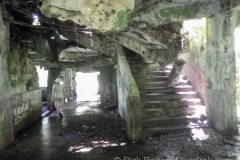 Bomb damage of the former command center on Etten Island, Chuuk (Truk) Lagoon.
