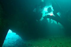 Inside the hull of the Fujikawa wreck
