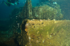 bulldozer on Hoki Maru wreck