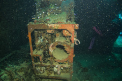 radio on the Kensho Maru at Truk Lagoon