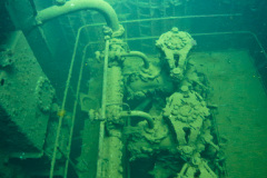 engine room of the Kensho Maru at Truk Lagoon