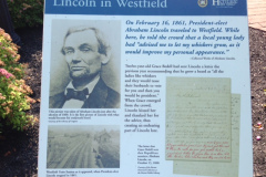 Lincoln-Bidell statue park info placard