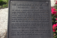 Plaque at the Licoln-Bidell statue park.