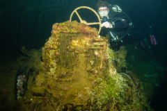 Truck in hold of Sankisan Maru wreck.