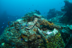 anti-aircraft machine gun on the Sankisan Maru wreck