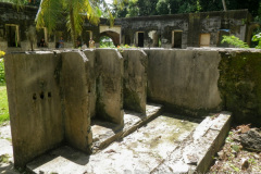 Latrine at the Naval hospital on Tonoas I., Chuuk (Truk) Lagoon.