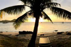 Sun set at Volivoli beach resort.