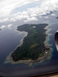 Aerail view of Fefan Island, Truk Lagoon (Chuuk). Fefan Island, Truk lagoon (Chuuk)- where 'Pappy' Boyington was temporarily imprisoned.