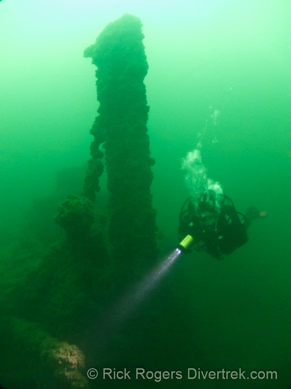 bow of the Brunswick wreck, Lake Erie.