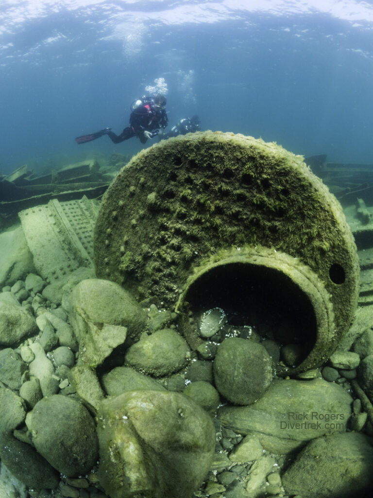 Boiler on the Michigan wreck, Georgian Bay.