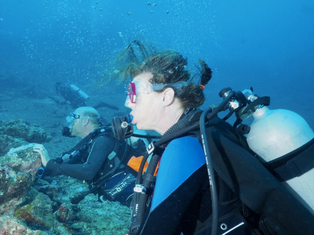 Divers at Beqa Lagoon shark dive.